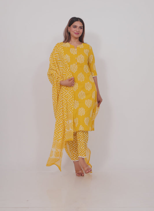 Soft Cotton Floral Kurta