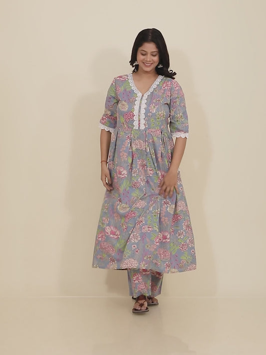 Soft Cotton Floral Kurta