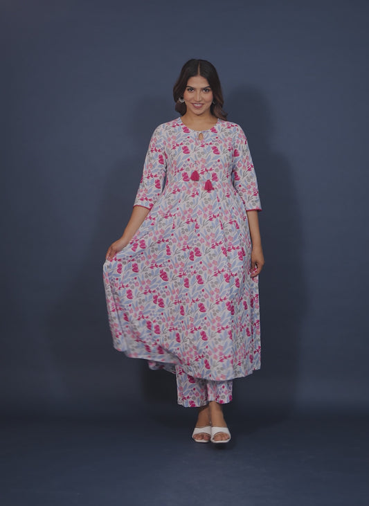 Soft Cotton Floral Kurta