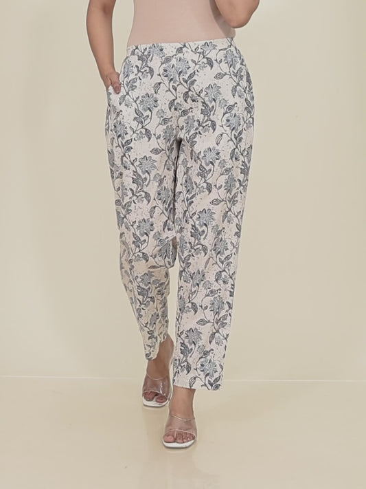 Soft Cotton Floral Crop Pant