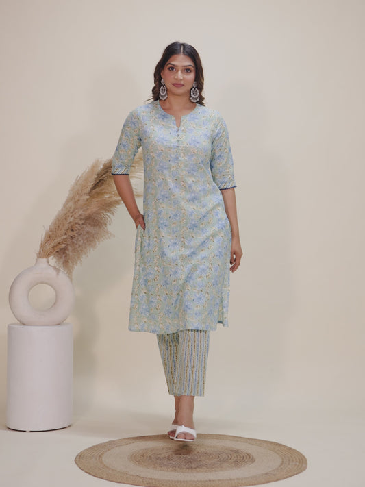 Soft Cotton Floral Kurta