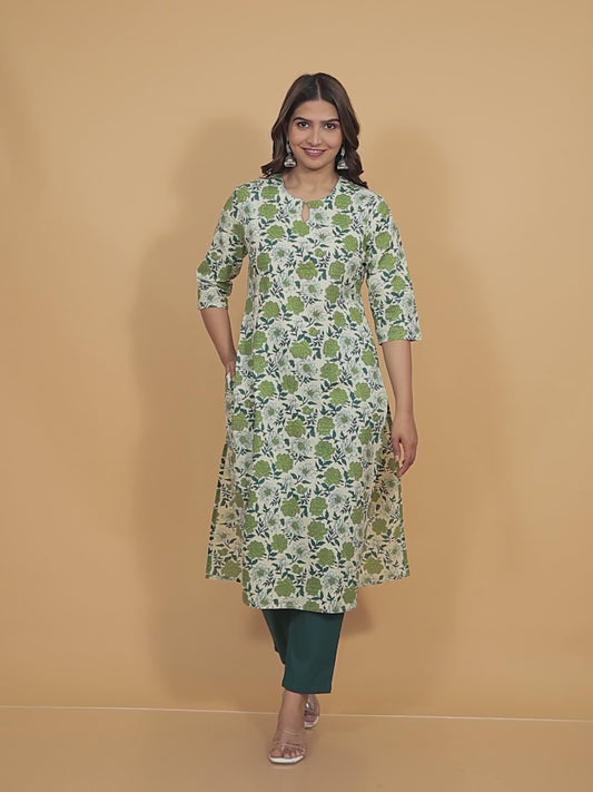 Soft Cotton Floral Kurta