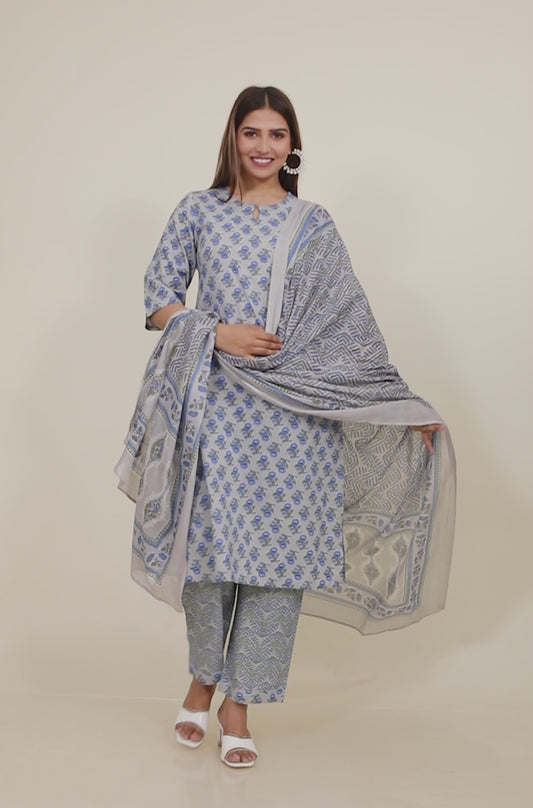 Soft Cotton Floral Kurta