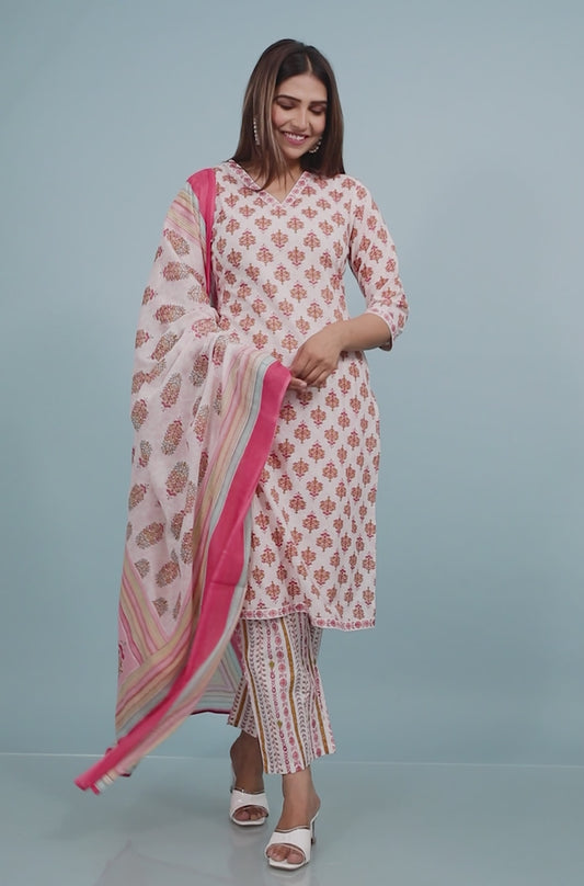 Soft Cotton Floral Kurta