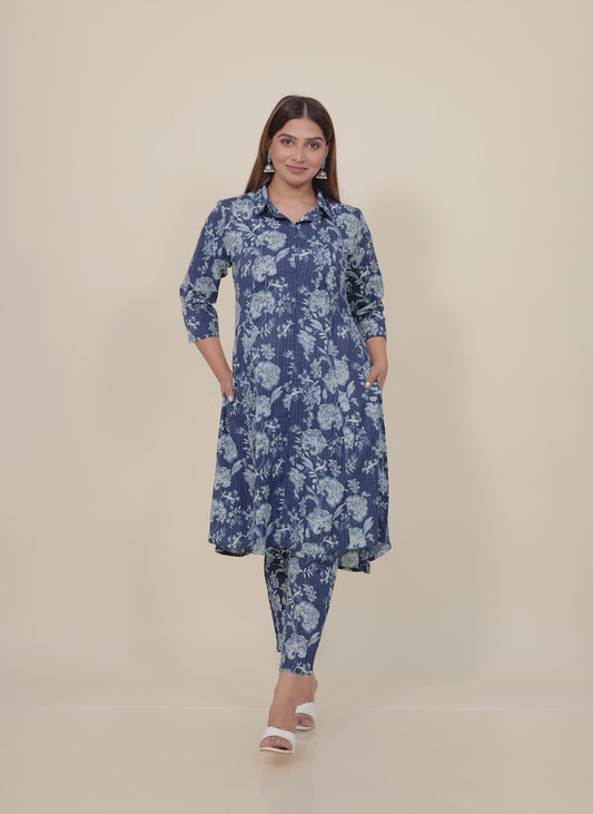 Kantha Cotton Floral Kurta