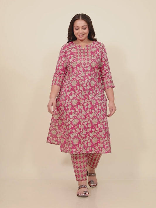 Soft Cotton Floral Kurta