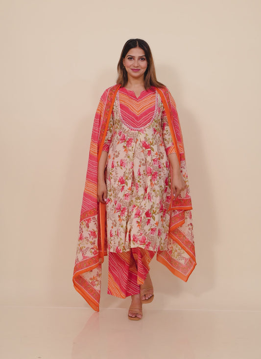 Soft Cotton Floral Kurta