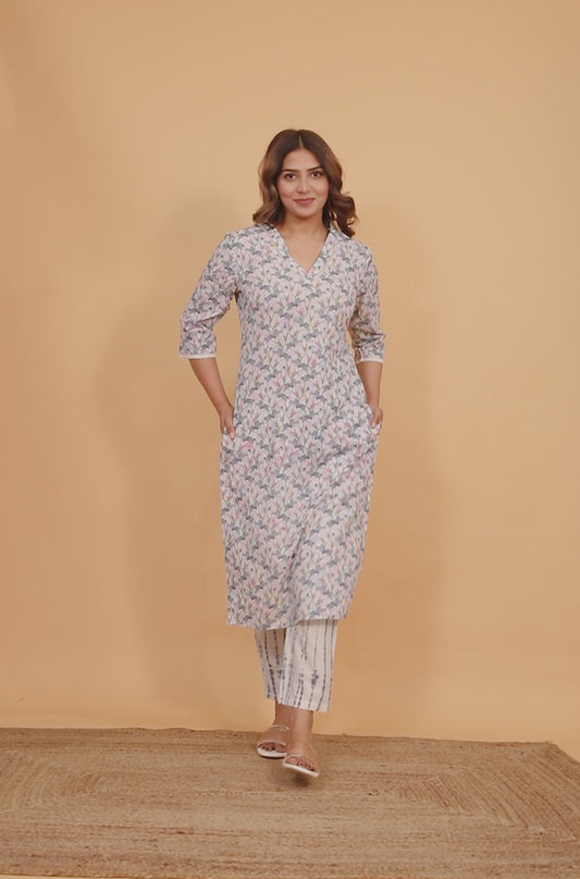 Soft Cotton Floral Kurta