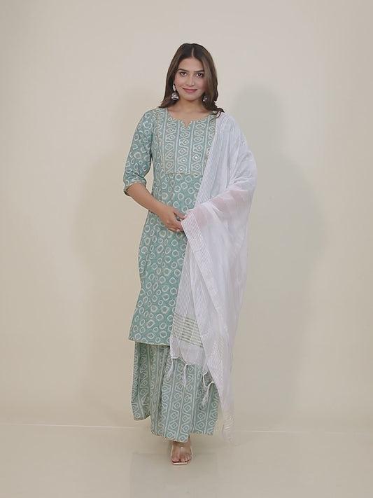 Soft Cotton Geometric Kurta