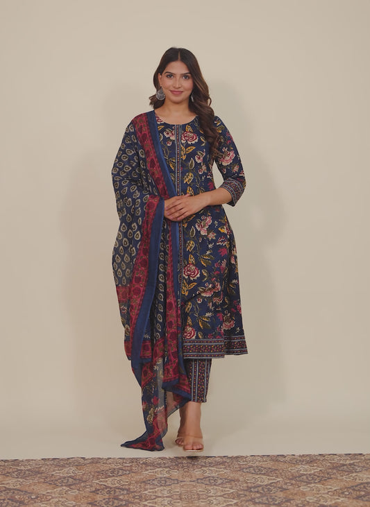 Soft Cotton Floral Kurta