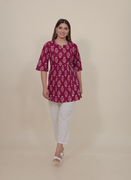 Soft Cotton Floral Kurti