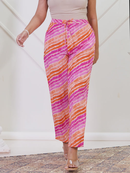 Soft Cotton Striped Multicolor Tapered Trousers
