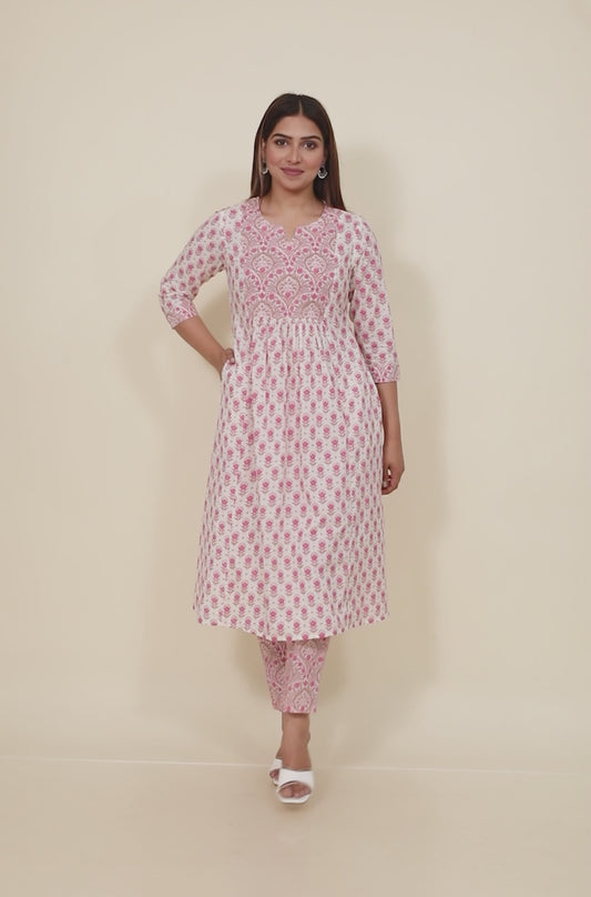 Soft Cotton Floral Kurta