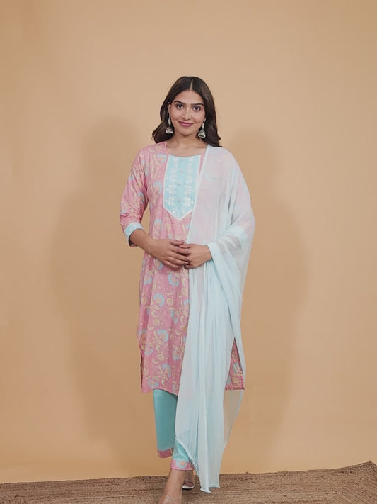 Soft Cotton Floral Kurta