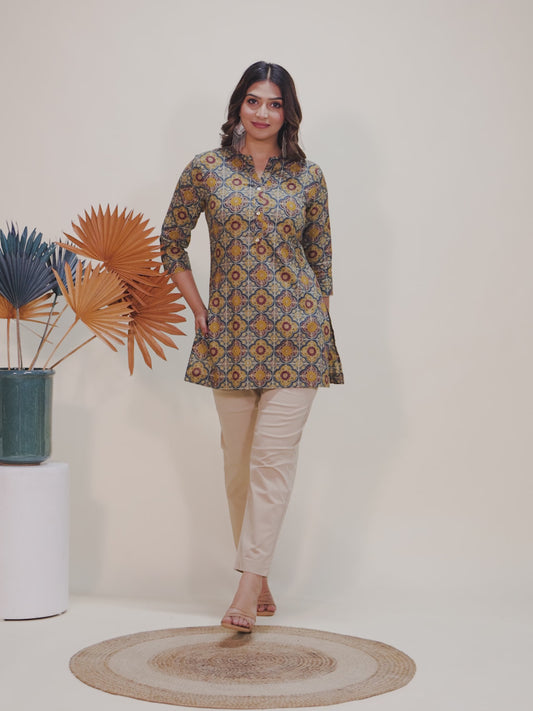 Soft Cotton Geometric Kurta