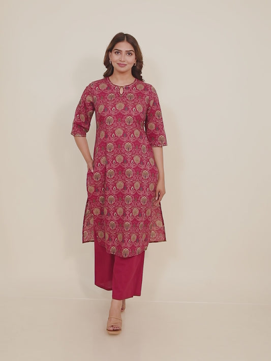 Soft Cotton Floral Kurta