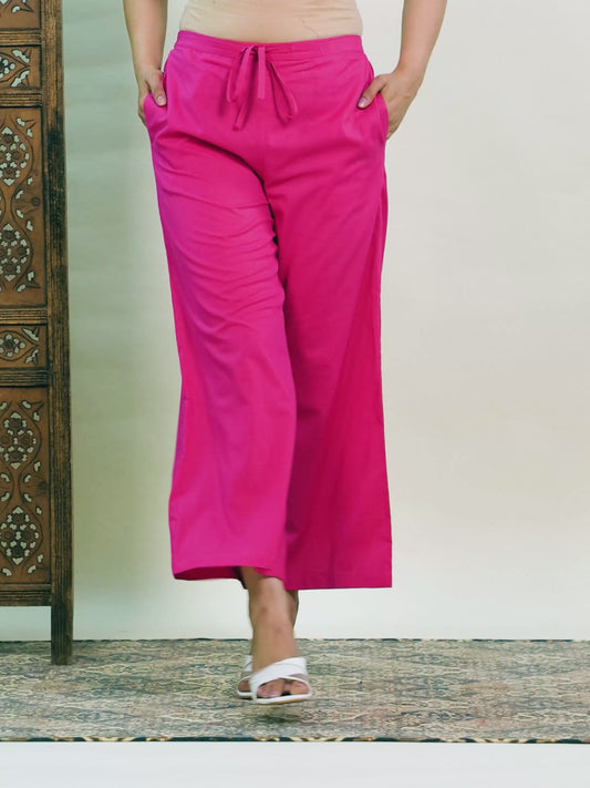 Soft Cotton Bandhani Pink Palazzo