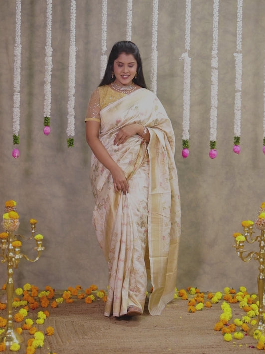 Brocade Cream Saree