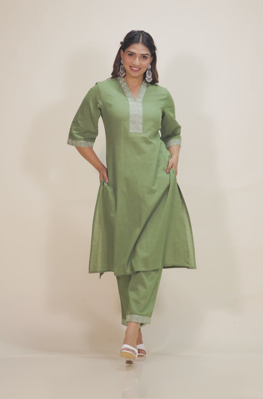 Linen Cotton Solid Kurta