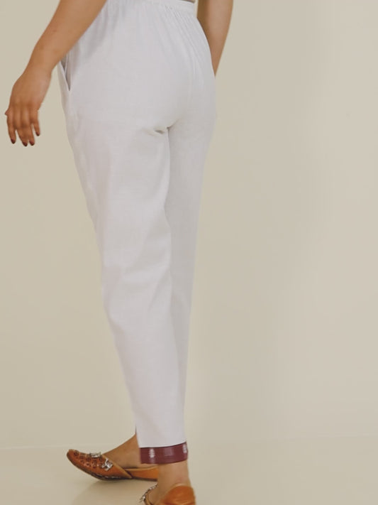 Blend Cotton Solid Pant