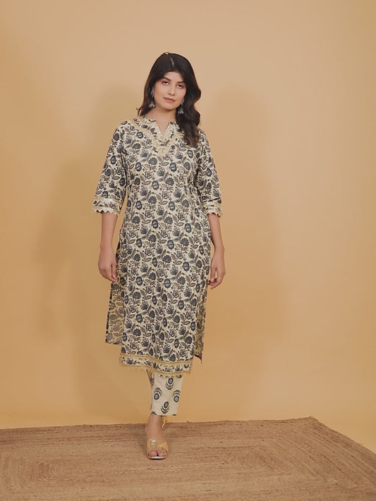 Soft Cotton Floral Kurta