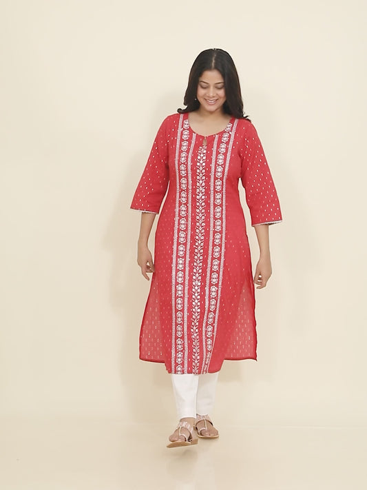 Textured Cotton Woven Design Kurta