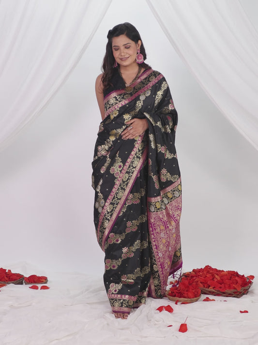 Brocade Black Saree