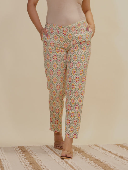 Linen Cotton Ikat Pant