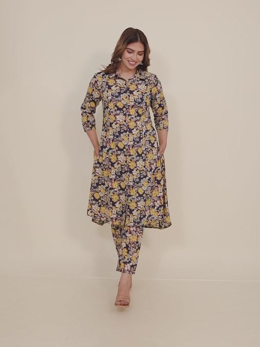 Soft Cotton Floral Kurta