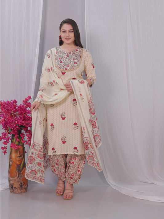 Embroidered Yellow Kurta