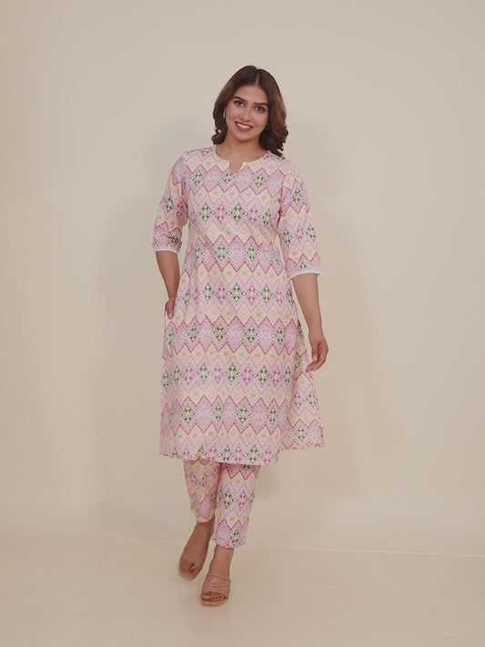 Linen Cotton Ikat Kurta