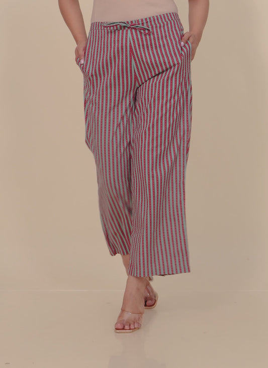 Soft Cotton Striped Palazzo