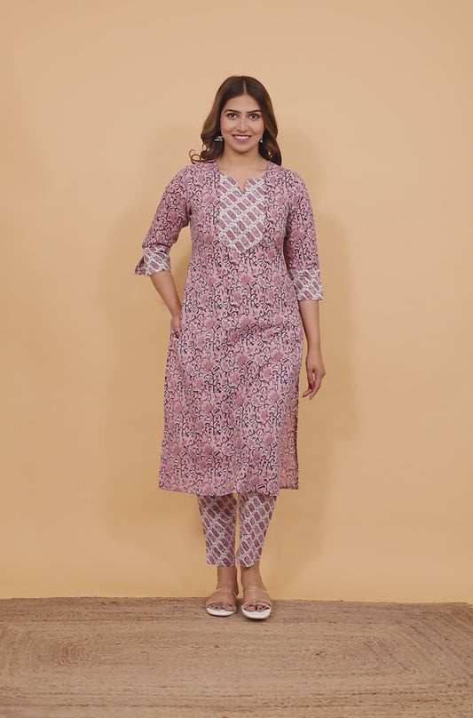 Soft Cotton Floral Kurta