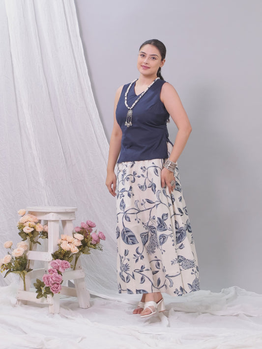 Soft Cotton Solid Straight Blue Kurti
