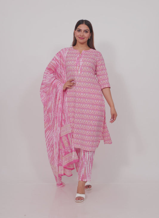 Soft Cotton Geometric Kurta