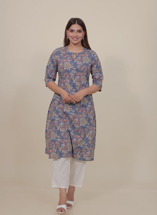 Soft Cotton Floral Kurta