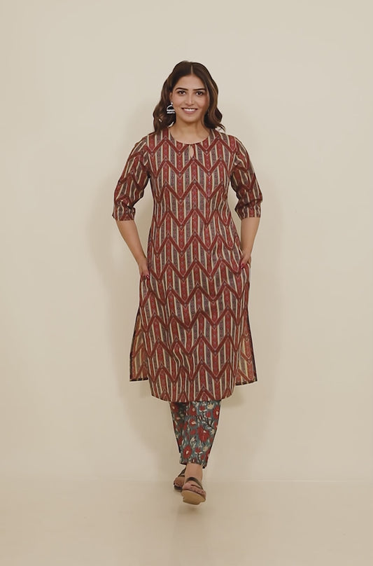 Lurex Cotton Chevron Kurta