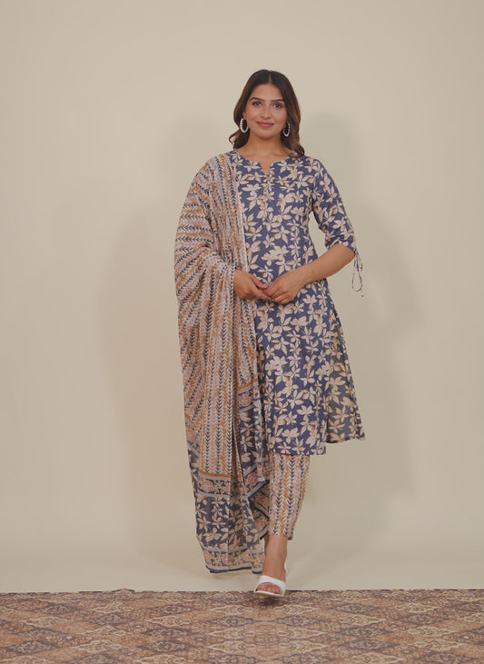 Soft Cotton Foliage Kurta