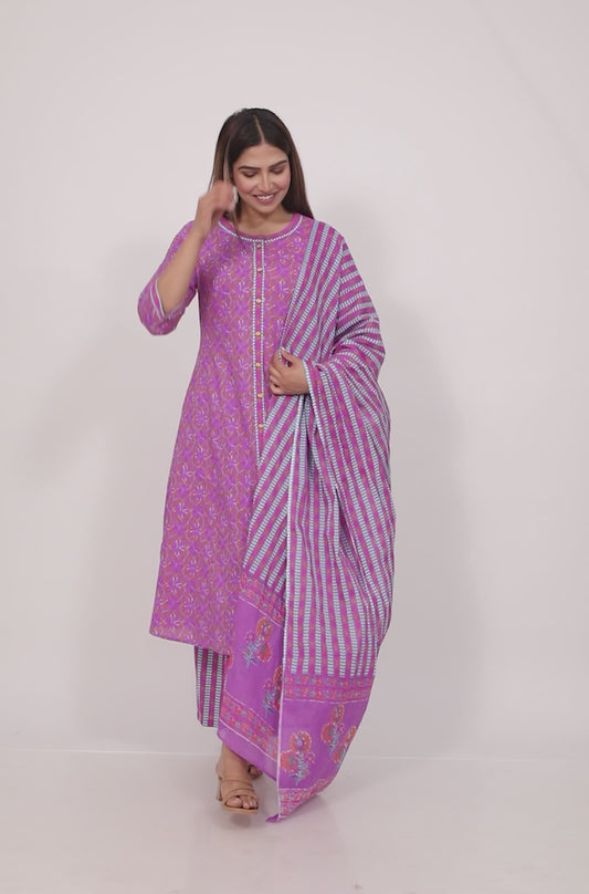 Soft Cotton Geometric Kurta