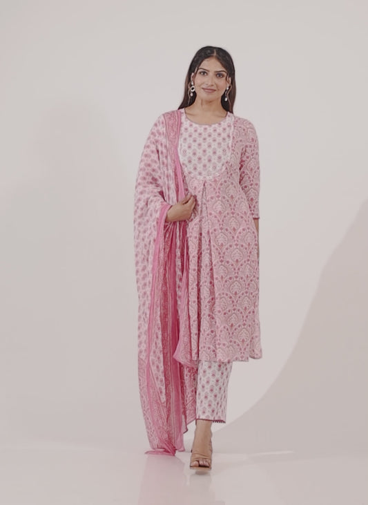 Soft Cotton Floral Kurta