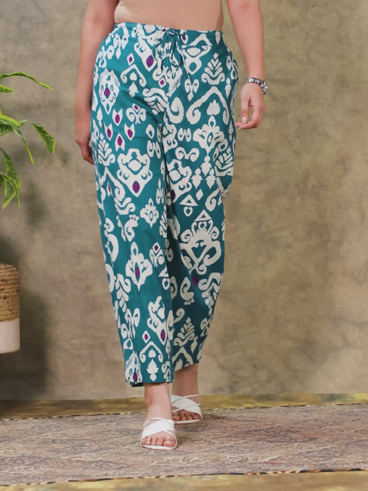Soft Cotton Ikat Blue Palazzo