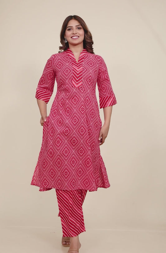 Soft Cotton Bandhani Kurta