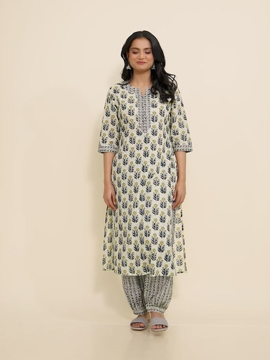 Soft Cotton Floral Kurta