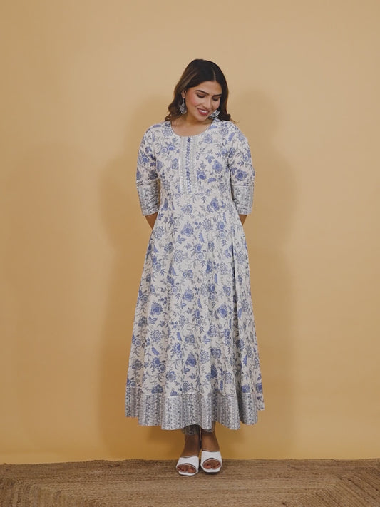 Soft Cotton Floral Kurta