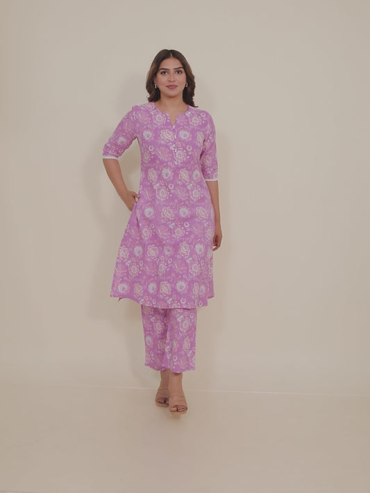 Kantha Cotton Floral Kurta