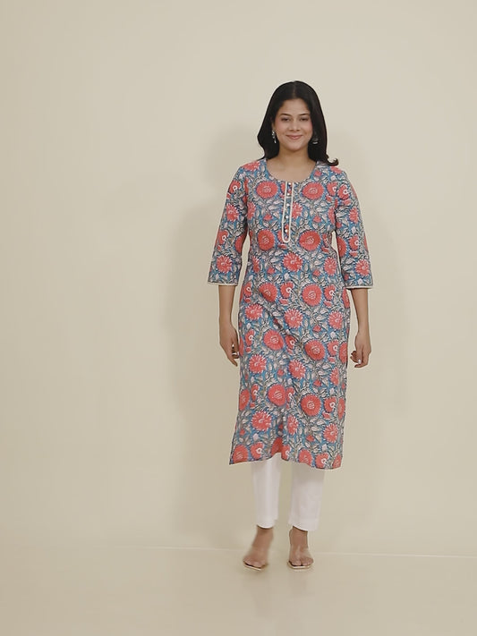 Soft Cotton Floral Kurta