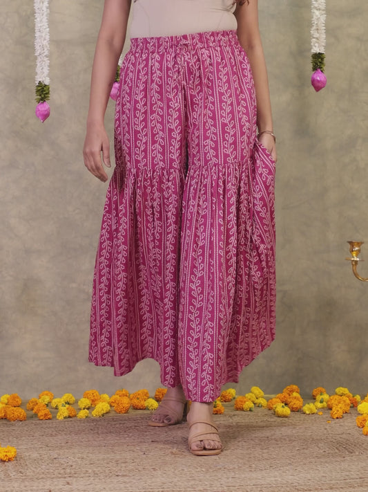 Soft Cotton Striped Pink Straight Trousers