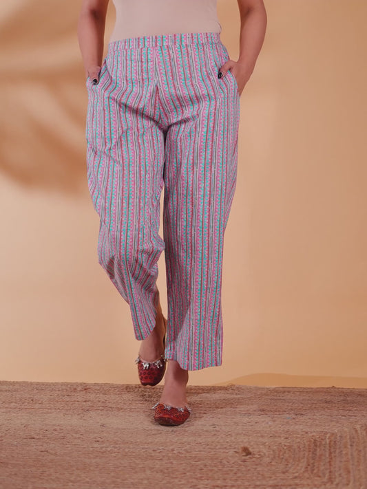 Soft Cotton Striped Pant