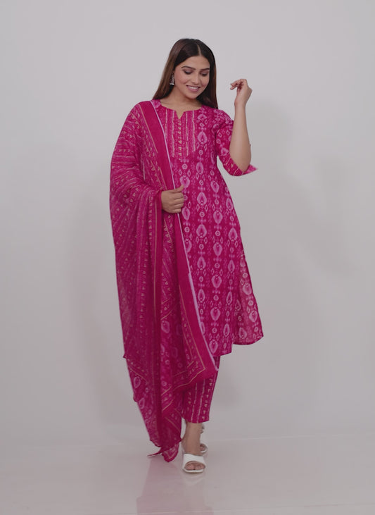 Soft Cotton Ikat Kurta