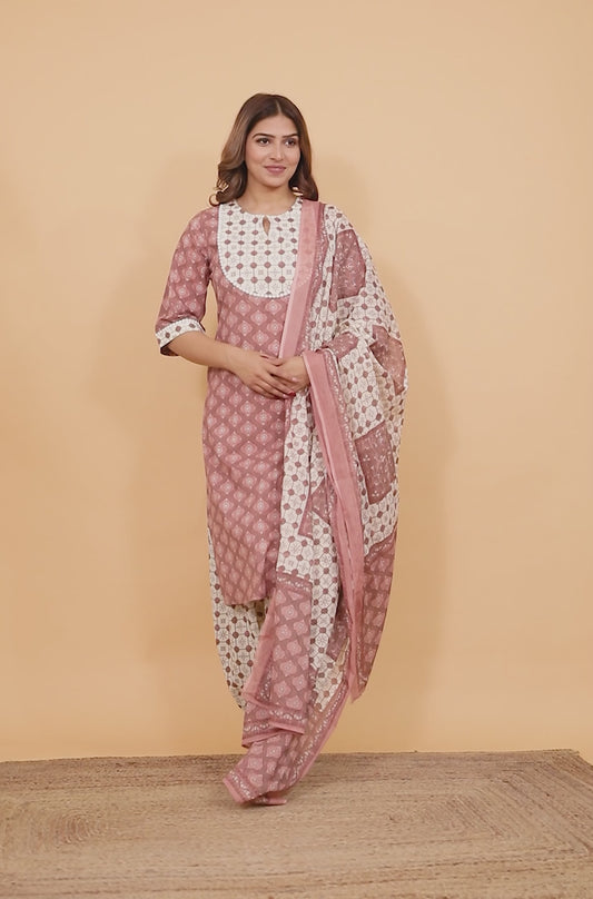 Soft Cotton Geometric Kurta